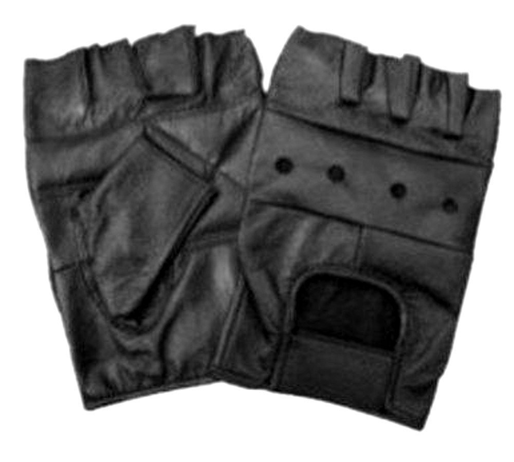 Genuine Leather Fingerless Gloves with Adjustable Velcro Closure - Perfect for Motorcycle Riding, Winter Fashion & Outdoor Activities