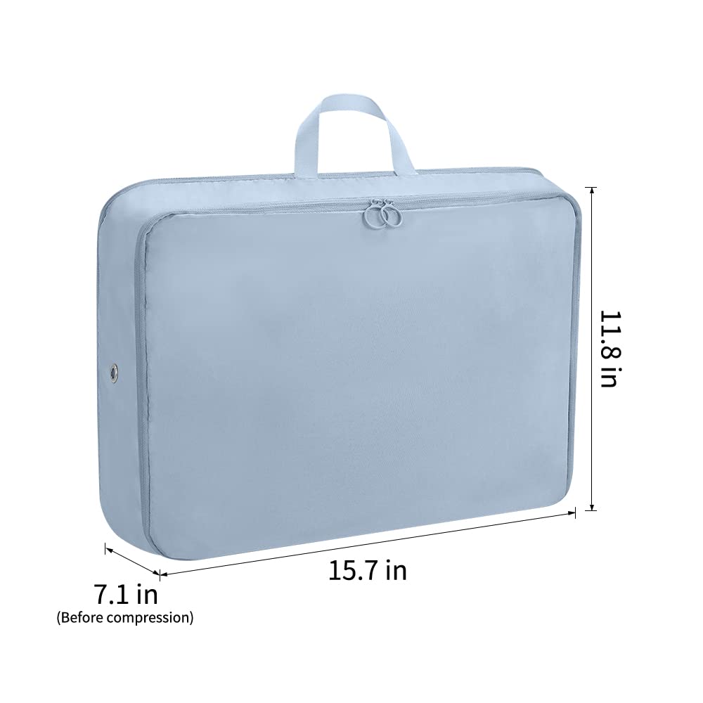 2-Pack Expandable Compression Packing Cubes for Travel - Light Blue Luggage Organizers, Large Suitcase Storage Bags | Perfect for Business Trips, Vacations & Weekend Getaways