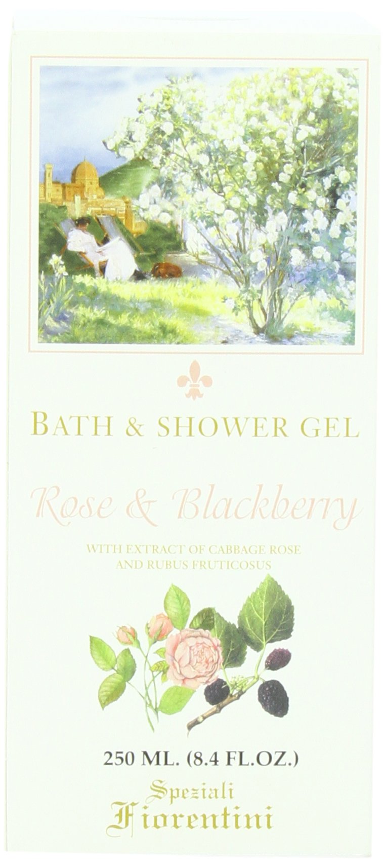 Speziali Fiorentini Bath & Shower Gel - Rose & Blackberry Scent, 8.4 oz | Moisturizing Body Wash for Dry Skin | Perfect for Relaxing Baths & Spa Days at Home