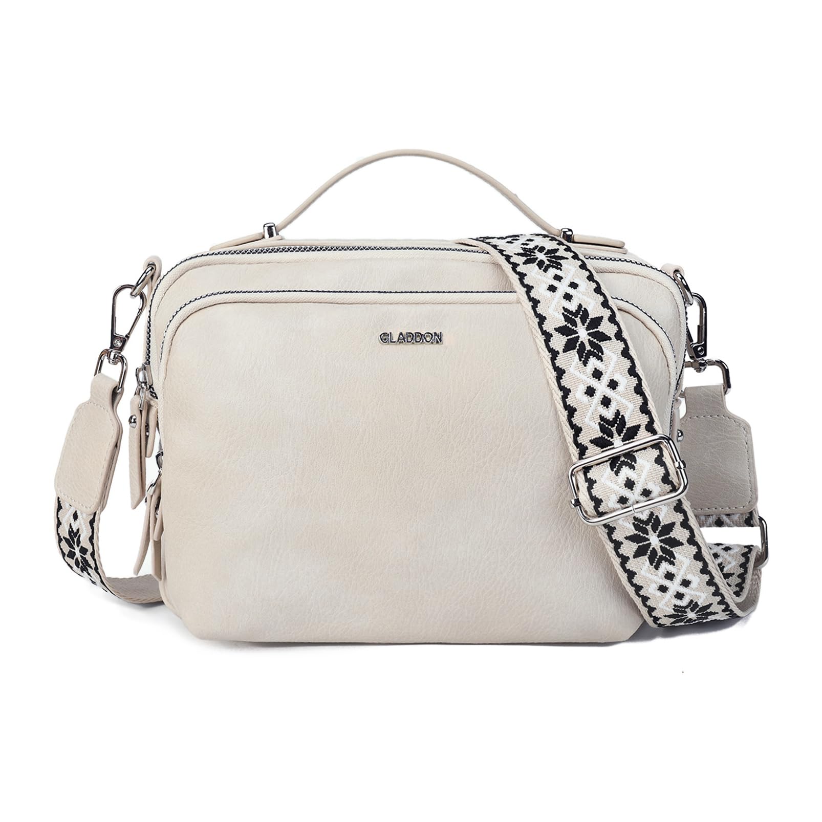 Gladdon Women's Leather Shoulder Bag with Zipper - Stylish Crossbody Purse for Everyday Use, Work & Travel | Small Handbag for Women