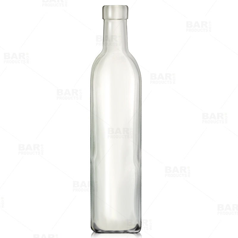 BarConic® Antique Oil and Vinegar Glass Bottle Set - 16oz Square Dispenser for Kitchen, Salad Dressing & Gourmet Cooking