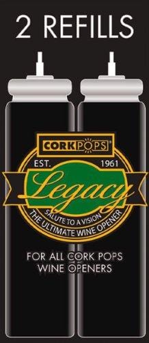 Premium Cork Pops Wine Bottle Opener Refill Cartridges (Pack of 2) - Essential Replacement Parts for Wine Enthusiasts & Home Entertaining