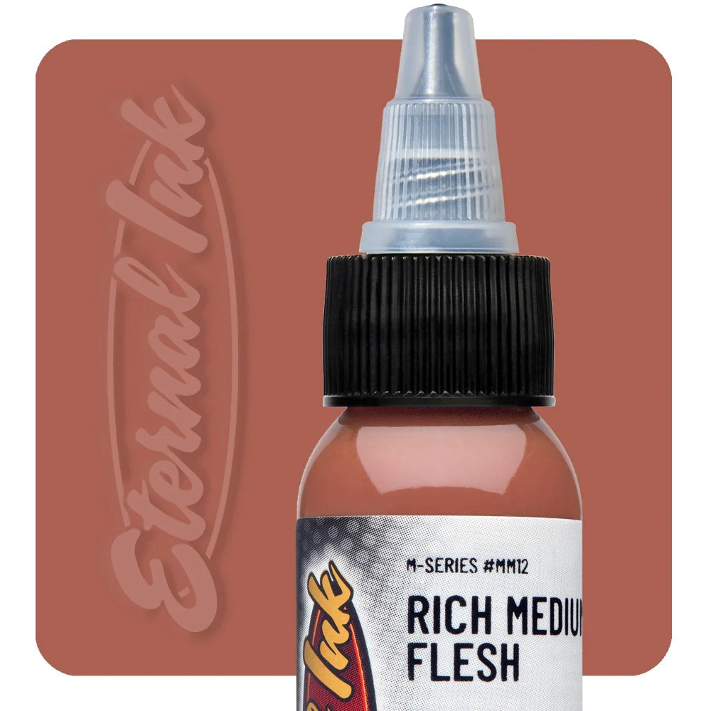 Eternal Tattoo Ink - M Series Professional Rich Medium Flesh Tattoo Pigment | Long-Lasting Vibrant Colors for Tattoo Artists & Body Art Professionals | Perfect for Realism, Portrait & Cover-Up Tattoos