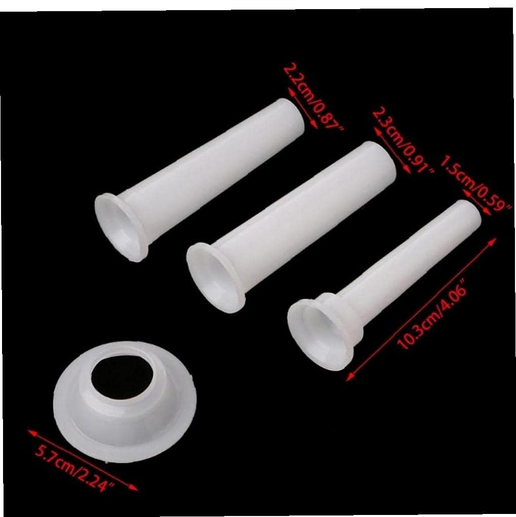 3pcs Stainless Steel Meat Grinder Sausage Stuffer Filling Tubes - Homemade Sausage Maker Kit with Base for Kitchen, BBQ, Camping & Food Prep Accessories