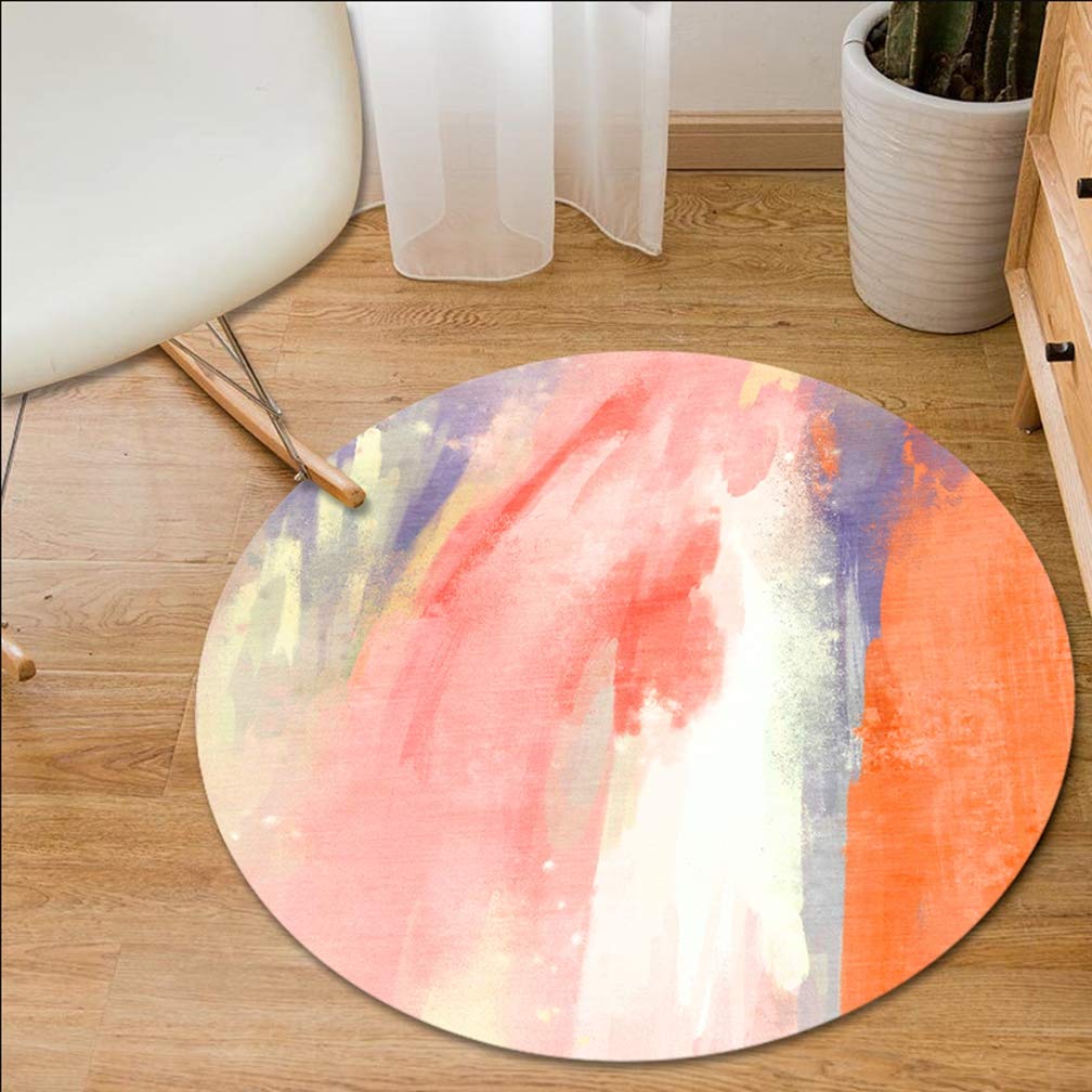 MOXIC Modern Abstract Round Area Rug 5.2' x 5.2' - Soft Non-Slip Washable Carpet for Living Room, Bedroom, Nursery & Bathroom - Kids Play Mat, Home Decor, Nordic Style Circular Rug - Perfect for Playtime, Relaxation & Interior Design