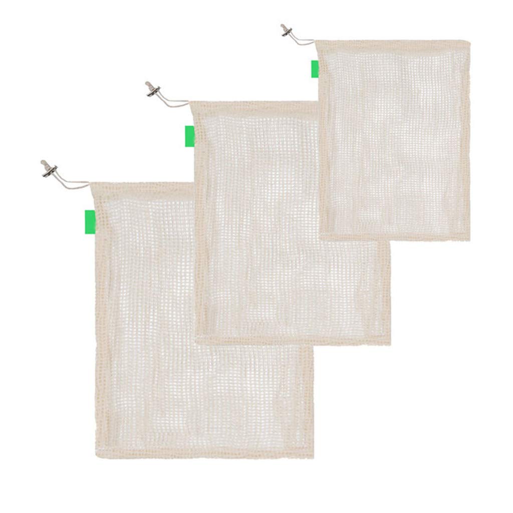 **Yiser Reusable Mesh Produce Bags - Organic Cotton Storage Bags for Fruits, Vegetables & Groceries - Eco-Friendly Kitchen & Pantry Organization (White, One Size) - Perfect for Farmers Market, Meal Prep & Zero-Waste Living**