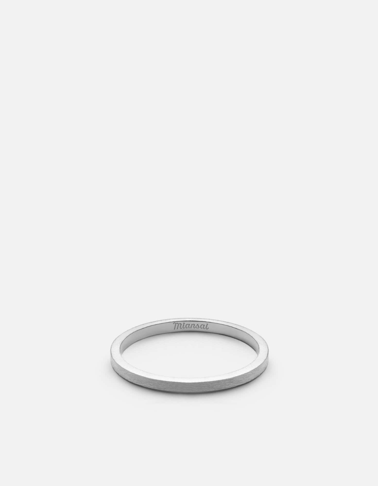 1.5mm Matte Silver Band Ring - Minimalist Stackable Ring for Women, Perfect for Everyday Wear & Layering