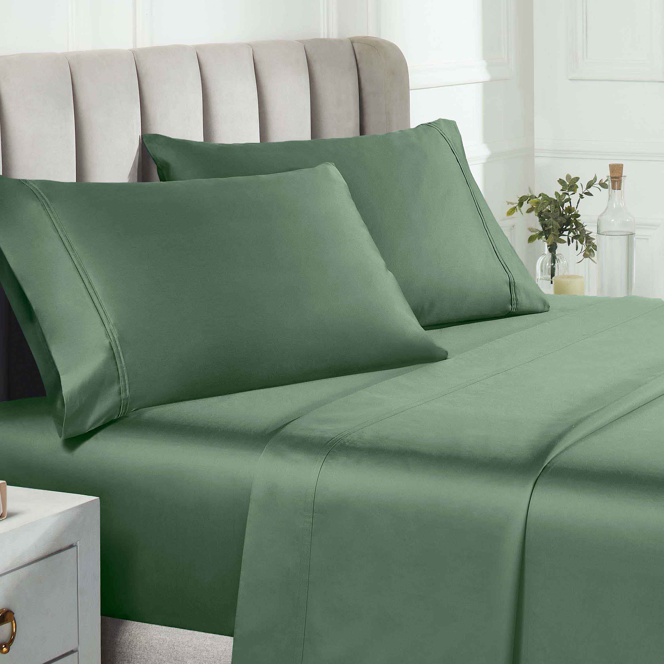 Premium 850 Thread Count 100% Cotton Solid Color Bed Sheet Set - Ultra Soft & Breathable for Comfortable Sleep - Perfect for Master Bedroom, Guest Room & Luxury Hotels