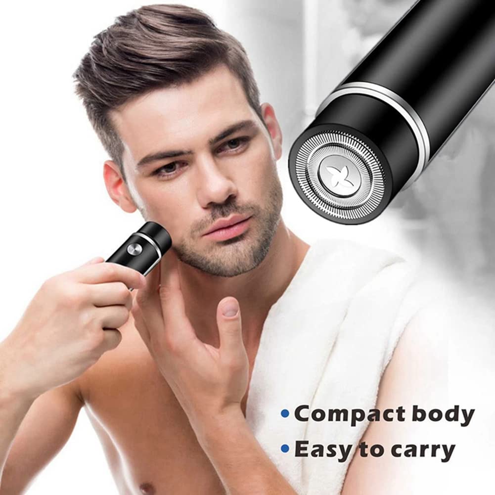 PYNQ Mini Electric Beard Trimmer for Men - USB Rechargeable, Washable, Portable Grooming Kit - Perfect for Travel, Home & Office Use (White)