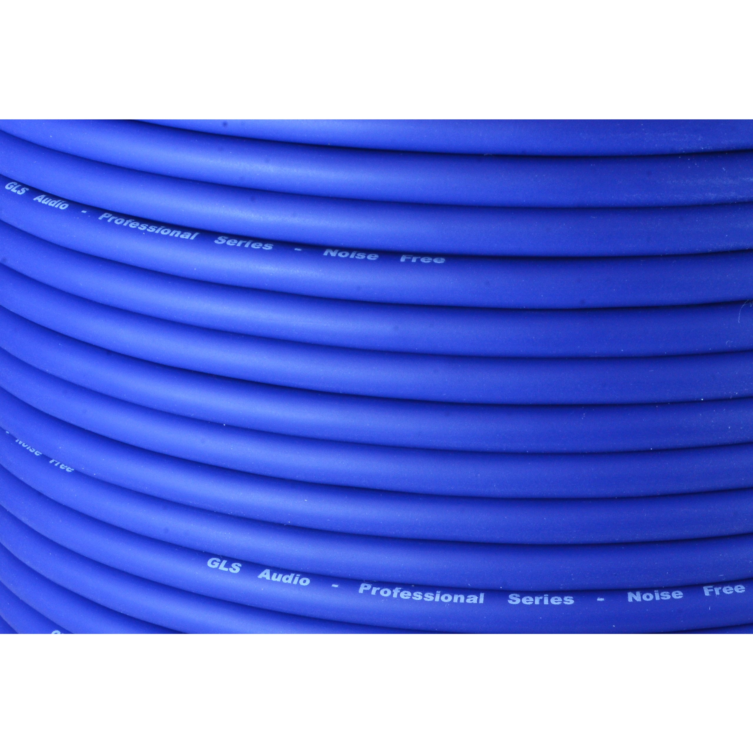 GLS Audio 300ft Blue Microphone Cable - Bulk XLR Mic Cord for Studio, Live Performance & Recording - High-Quality Signal Mike Wire for Professional Audio Equipment