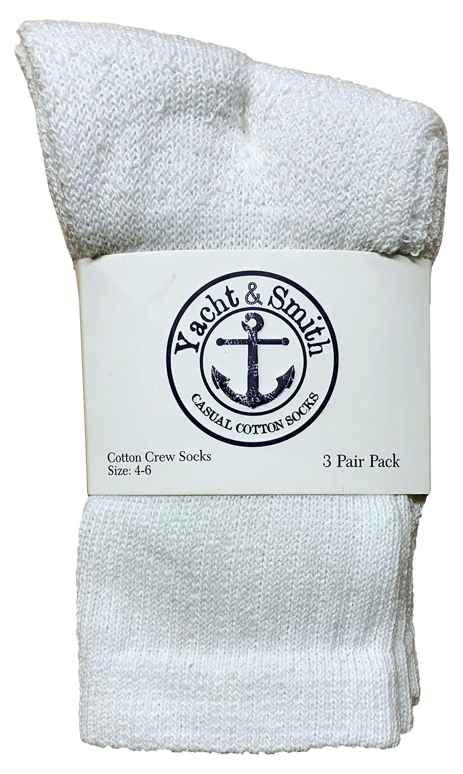 240 Pairs Yacht & Smith Wholesale Kids Crew Socks - Soft Cotton Casual Socks for Boys & Girls (Size 4-6) - Perfect for School, Sports & Everyday Wear