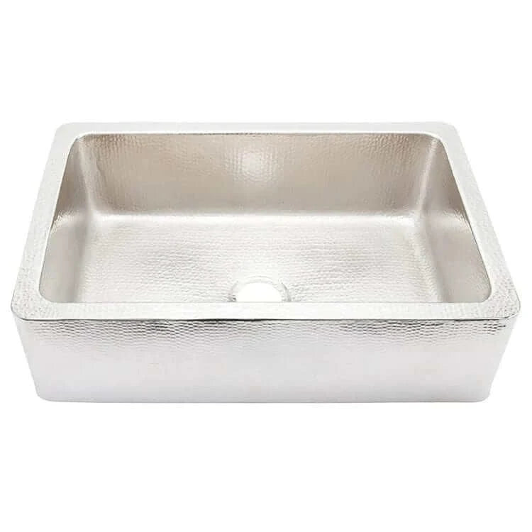 Thompson Quiroga 33-Inch Hammered Stainless Steel Farmhouse Kitchen Sink KSA 3322HSS - Perfect for Modern Farmhouse, Rustic & Country Style Kitchens