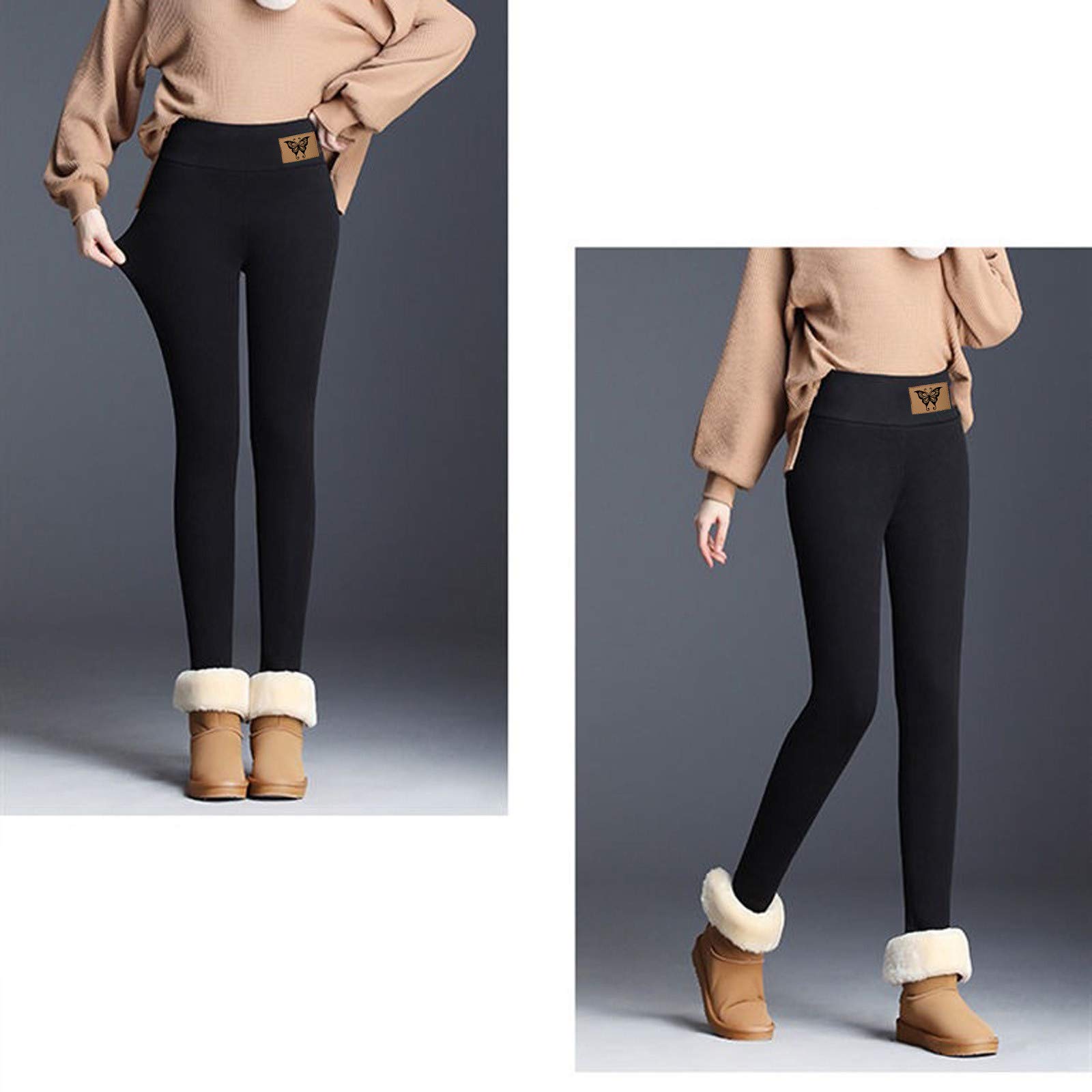 Women's Fleece Lined Thermal Leggings - Winter Warm Thick Velvet Tights with Sherpa Lining for Cold Weather | Perfect for Snow Activities, Yoga & Everyday Comfort