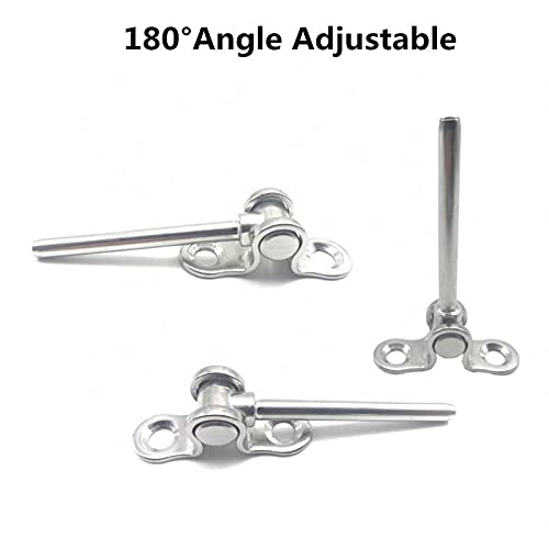 50 Pack 180° Adjustable T-316 Stainless Steel Cable Railing Kit - Marine Grade Deck Hardware with Hand Swage Threaded Stud Tensioner for 1/8