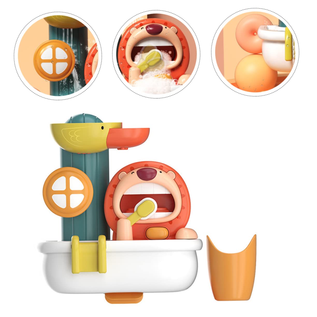 VICASKY 2 Sets Wind Up Walking Bath Toys - Cute Lion Floating Bathtub Toys for Kids, Safe Plastic Water Play Fun for Toddlers & Babies - Perfect for Bathtime, Pool Parties & Sensory Play