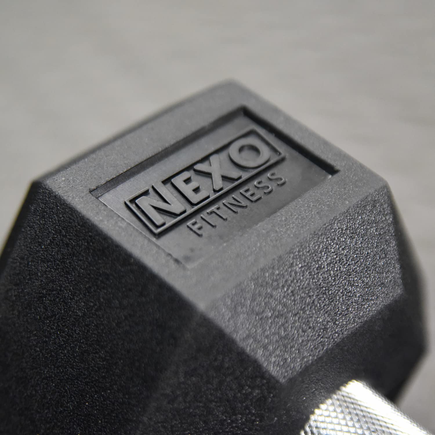 NEXO Commercial Grade Rubber Hex Dumbbells - Full Knurled Straight Handle for Strength Training, Home Gym & CrossFit Workouts | Durable Weight Lifting Equipment for Men & Women
