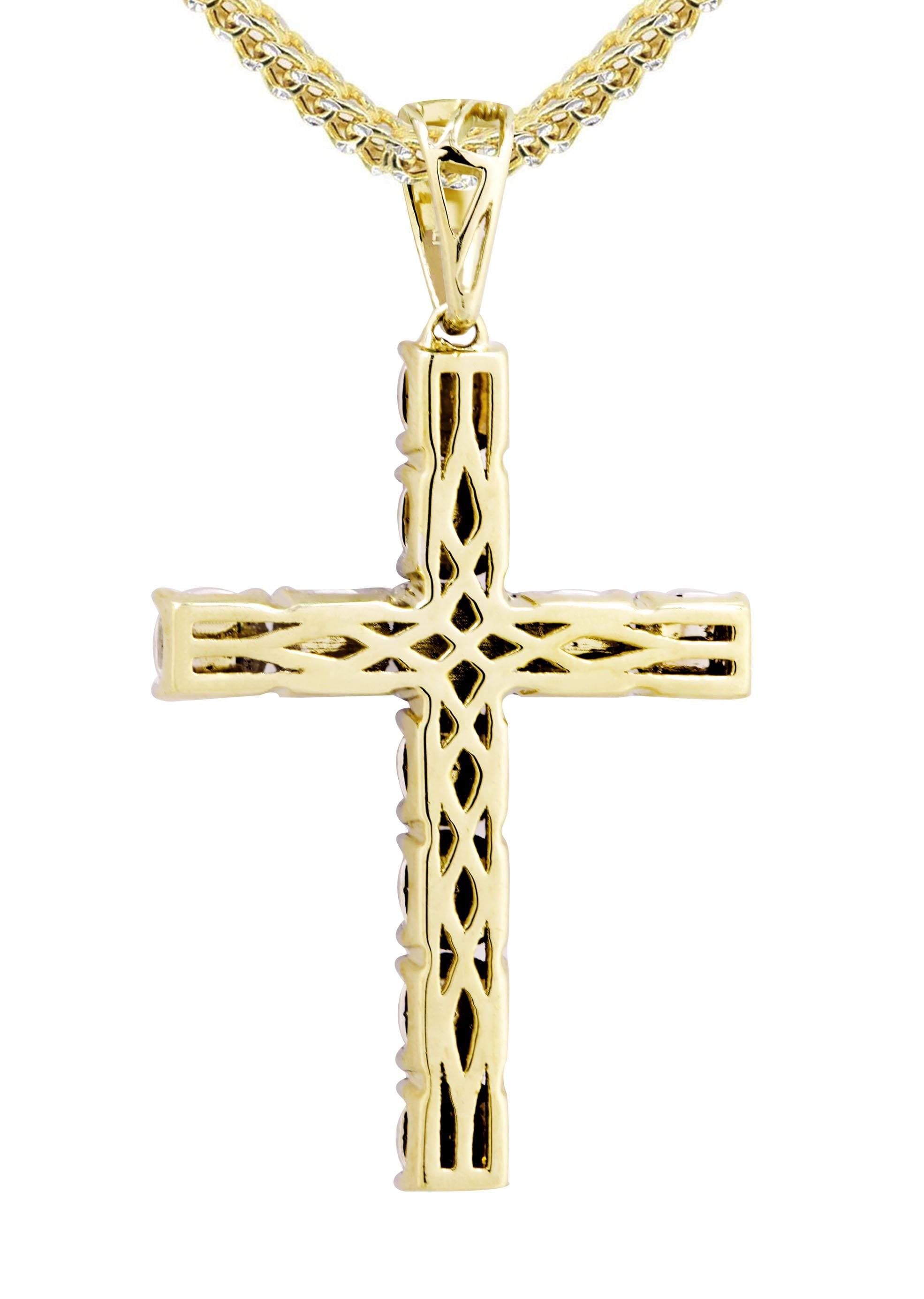 10K Yellow Gold Diamond Cross Pendant Necklace - 0.31 Carat Genuine Diamond Jewelry for Women - Perfect for Gifts, Weddings & Special Occasions