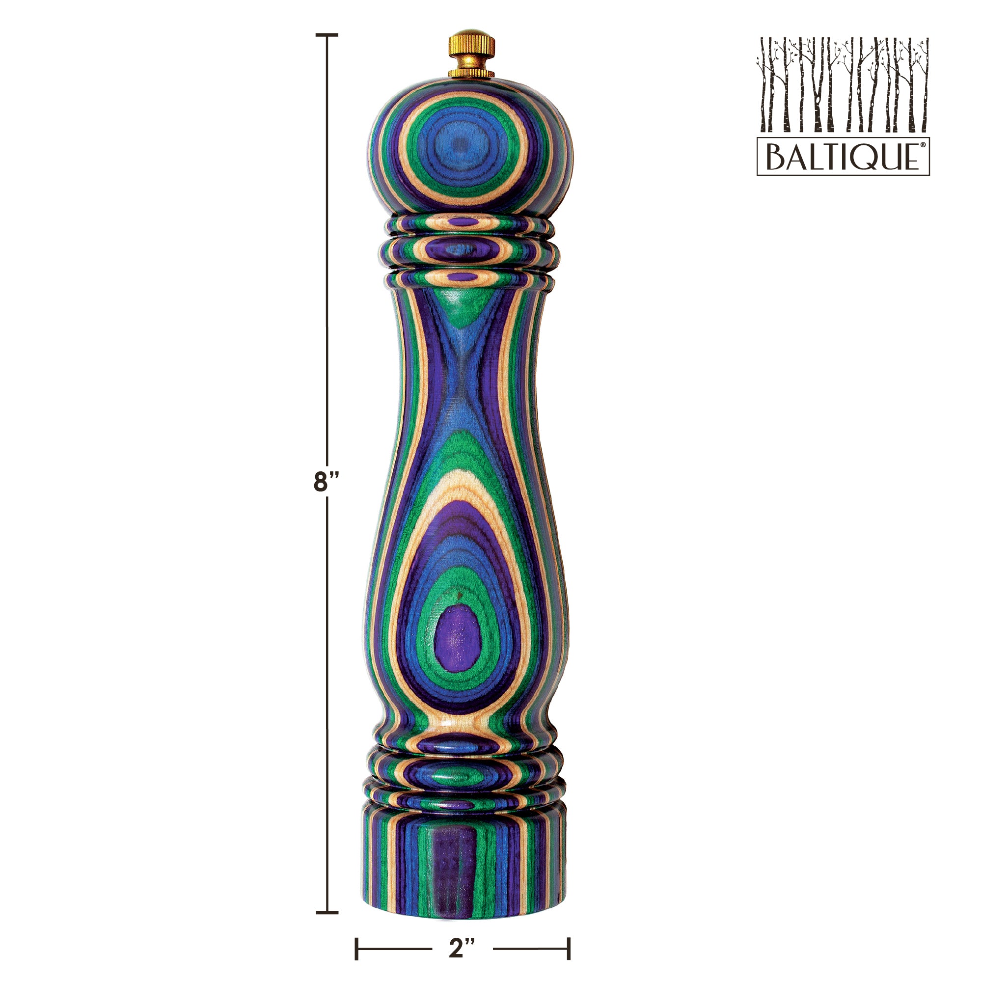 Premium Baltique® Mumbai Collection Pepper Grinder - Adjustable Coarseness, Stainless Steel Spice Mill for Freshly Ground Pepper - Perfect for Kitchen, Dining Table & Gourmet Cooking