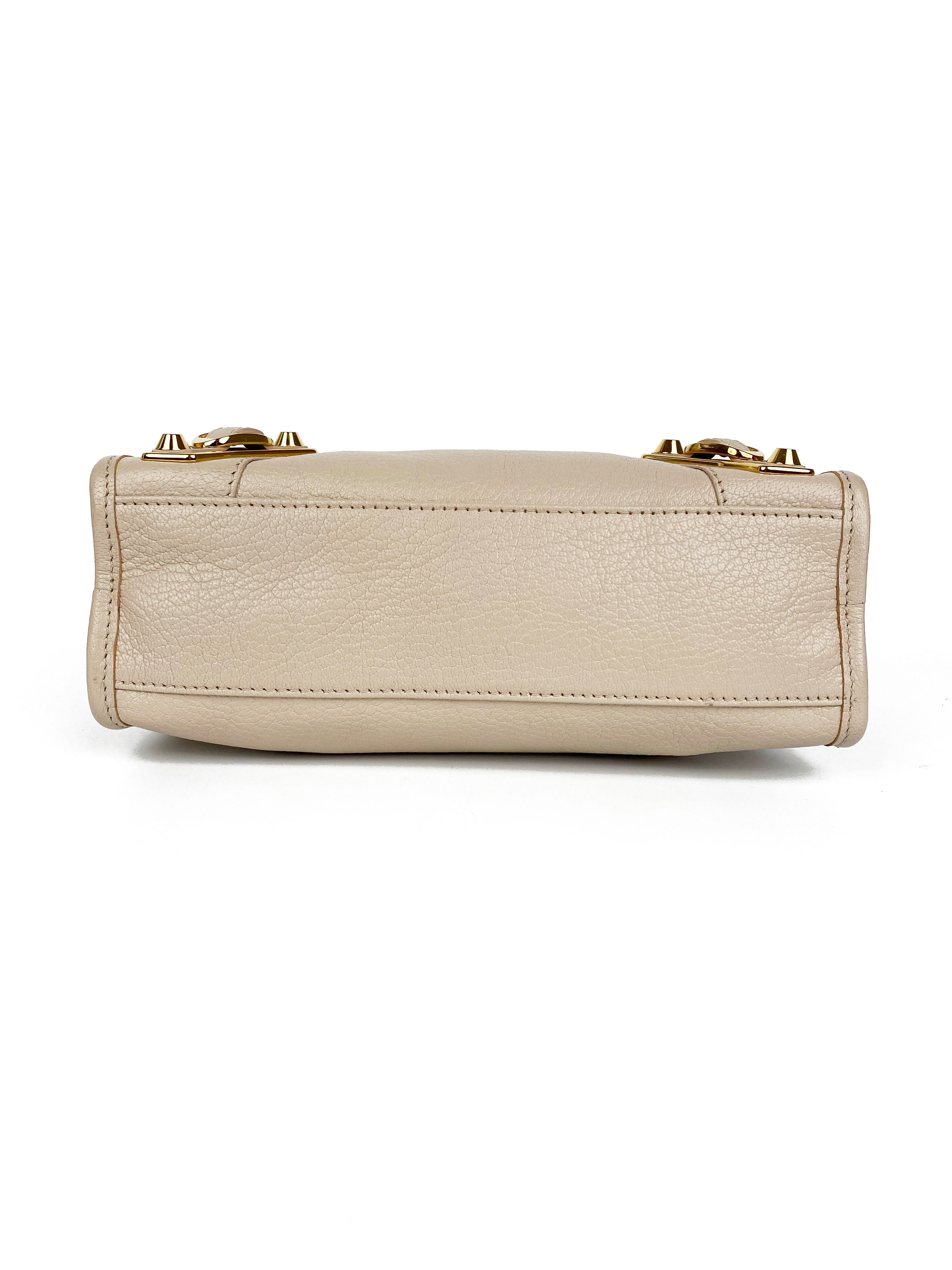Balenciaga Cream Mini Classic City Bag - Luxury Crossbody Handbag for Women | Perfect for Date Night, Travel & Everyday Use