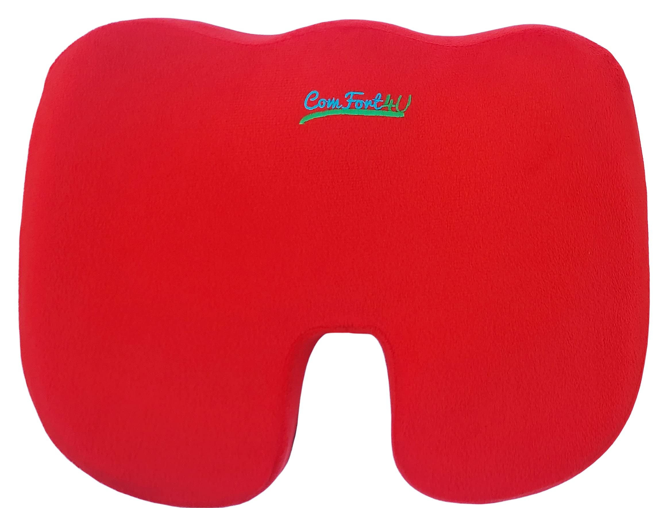 Premium Orthopedic Memory Foam Seat Cushion for Car, Office & Gaming Chairs - Coccyx & Tailbone Pain Relief - Sciatica Support Pillow for Sitting (Red Velvet) - Perfect for Long Drives, Work & Home Comfort