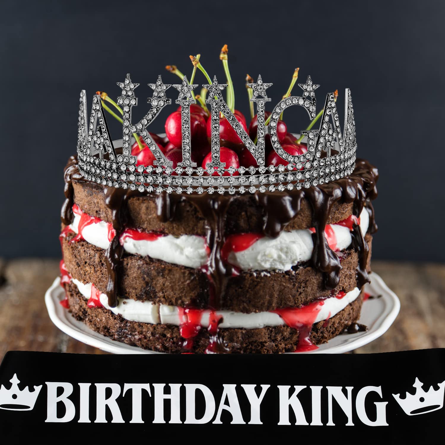 Black Birthday King Crown for Men - Royal Birthday Party Decorations & Gifts for Him | Perfect for Adult Birthday Celebrations, Themed Parties & Special Occasions