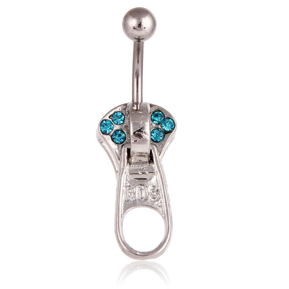 Punk Zipper Belly Rings for Women - C143 Gothic Body Jewelry for Navel Piercing | Perfect for Parties, Concerts, and Alternative Fashion