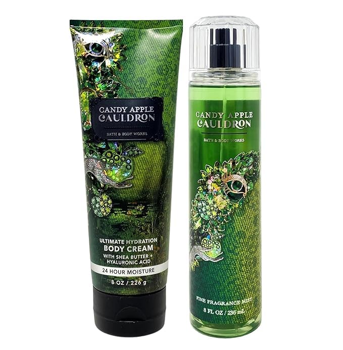 Bath & Body Works Candy Apple Cauldron Body Cream & Fragrance Mist Gift Set - Full Size Duo for Fall & Halloween Season | Moisturizing & Scented Body Care