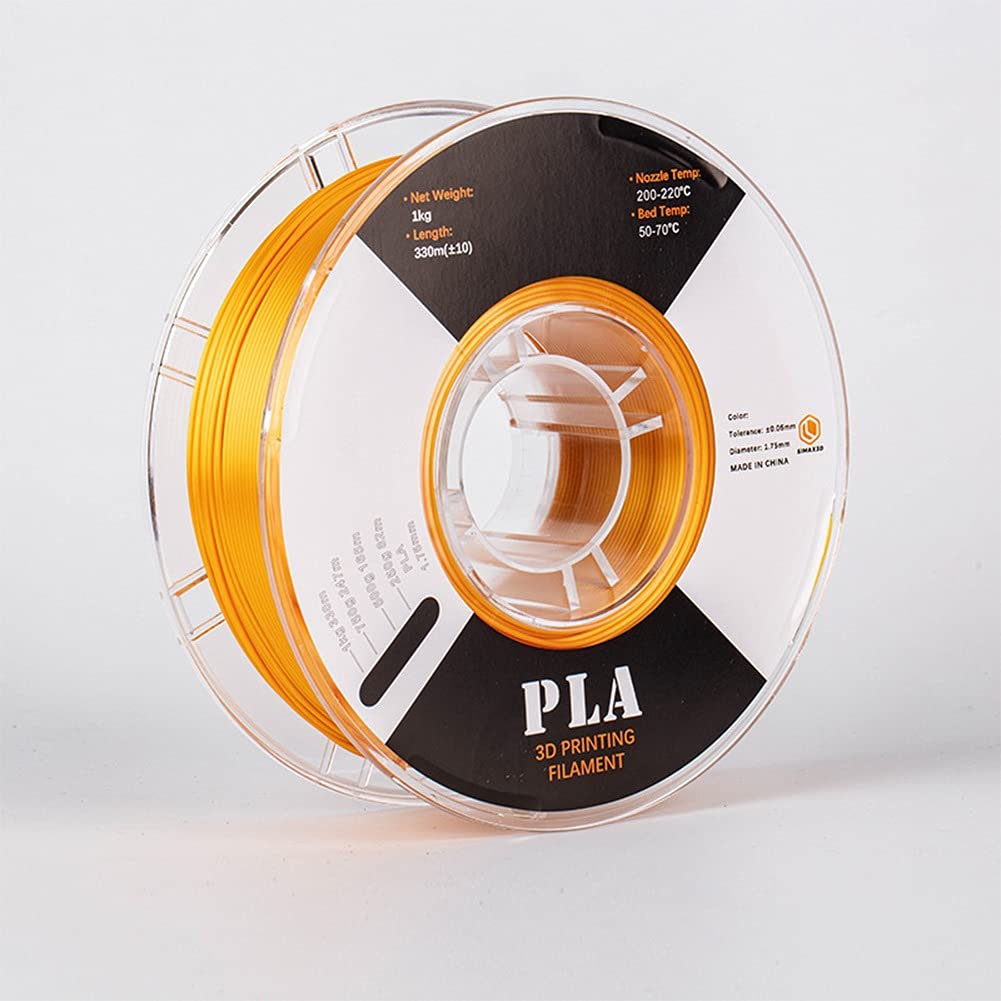 Premium 3D Printer Filament PLA 1.75mm - Silk Metallic Brass Orange (1KG/2.2LB Spool) for Smooth 3D Printing | Ideal for Cosplay Props, Home Decor & DIY Projects
