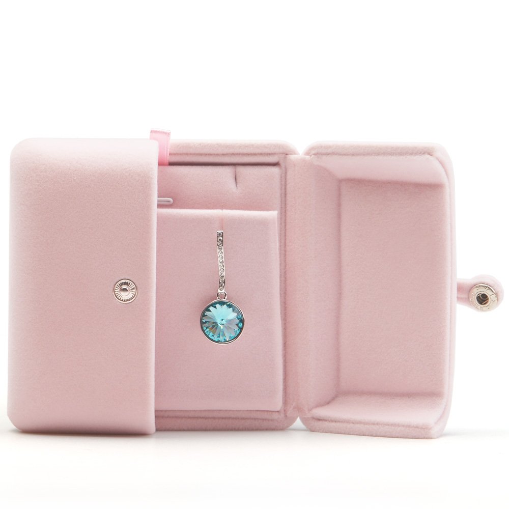 Luxury Pink Velvet Jewelry Box for Earrings & Pendant Display - Elegant Jewelry Storage Case & Gift Box for Women - Perfect for Wedding, Birthday & Anniversary Gifts