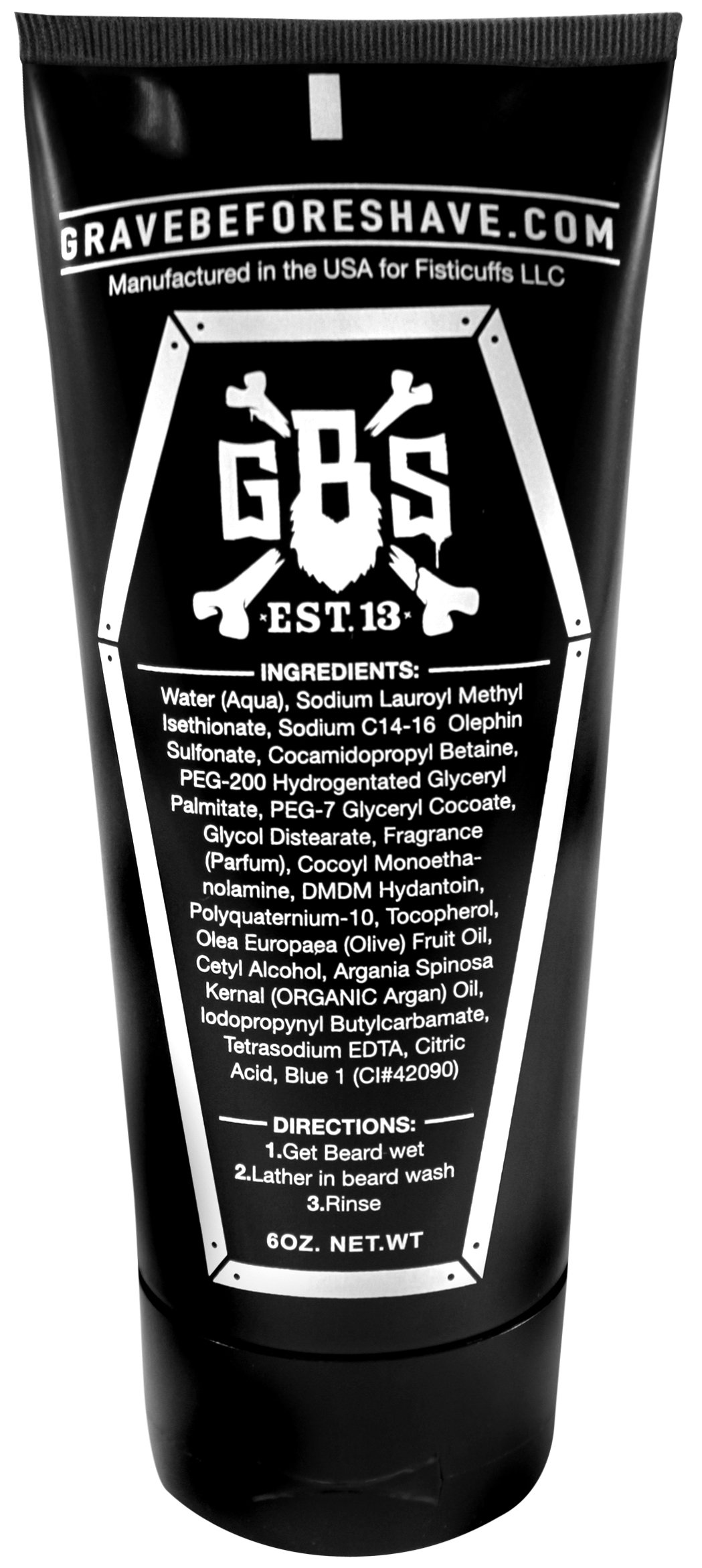 GRAVE BEFORE SHAVE™ Beard Wash Shampoo for Men - 6oz Tube - Natural & Hydrating Beard Cleanser - Perfect for Daily Grooming & Softening Facial Hair
