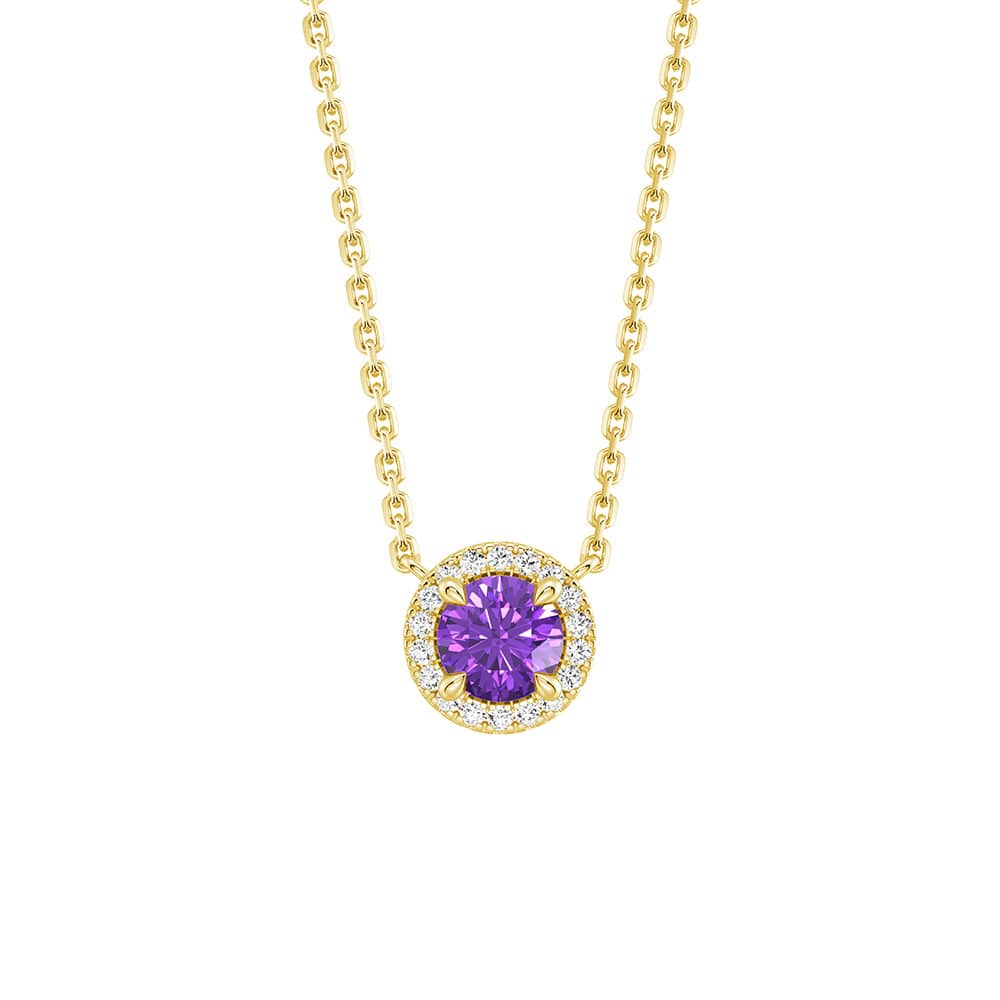 Eternal Halo Personalized Birthstone Necklace - Custom Name & Birth Month Jewelry Gift for Women, Mom, Wife | Perfect for Birthday, Anniversary, Mother's Day & Special Occasions