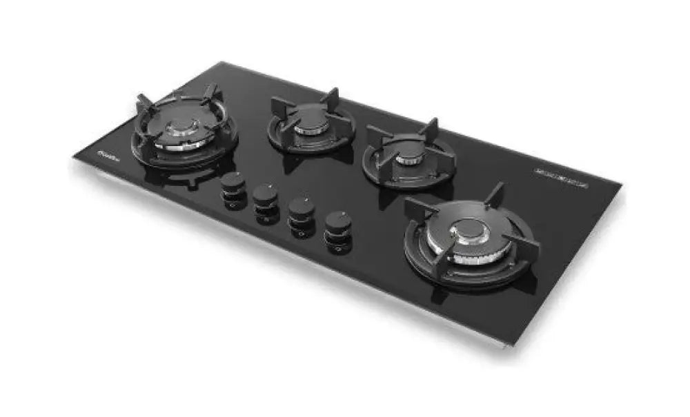 Goldline SAB4GLB 36-Inch Black Glass Natural Gas Cooktop - 4 Burner Stove Top for Modern Kitchen Cooking