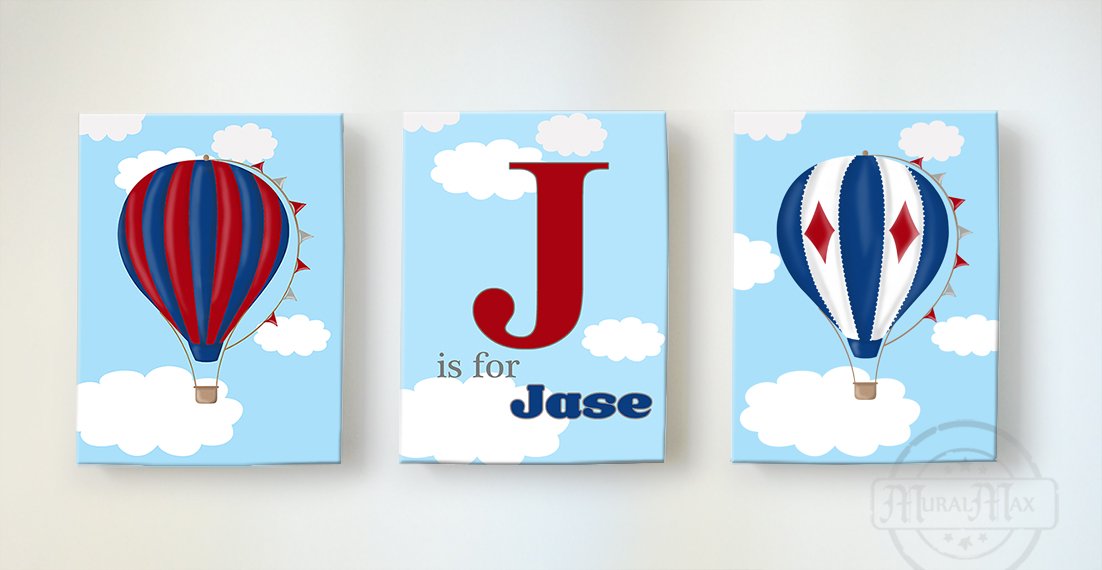 Personalized Dr Seuss Nursery Wall Decor - Custom Canvas Hot Air Balloon Art for Boys & Girls - Perfect for Bedrooms, Playrooms & Baby Showers - Choose Colors & Sizes - Ideal Gift for Newborns & Kids' Rooms