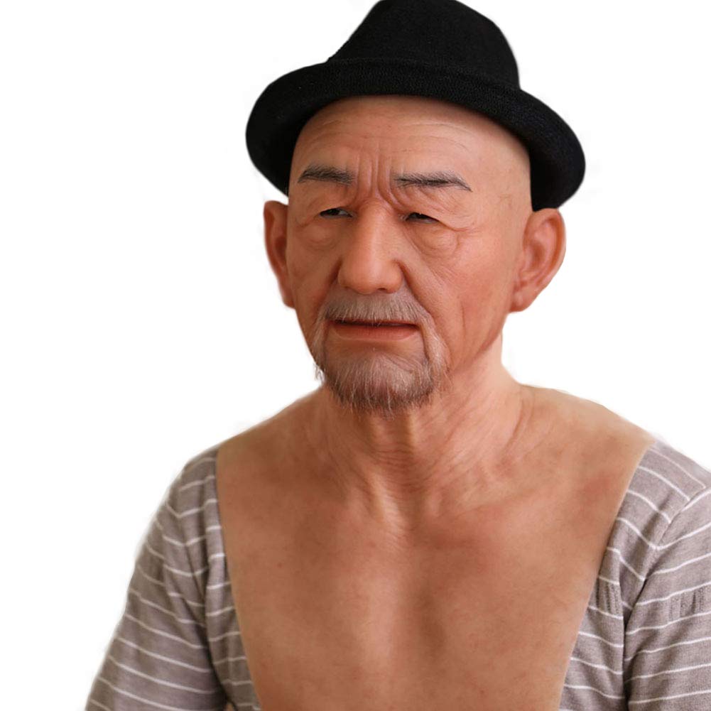 Realistic Old Man Silicone Head Mask - William Halloween Costume Mask for Cosplay, Disguise & Scary Pranks - Perfect for Halloween Parties, Theatrical Performances & Haunted Houses