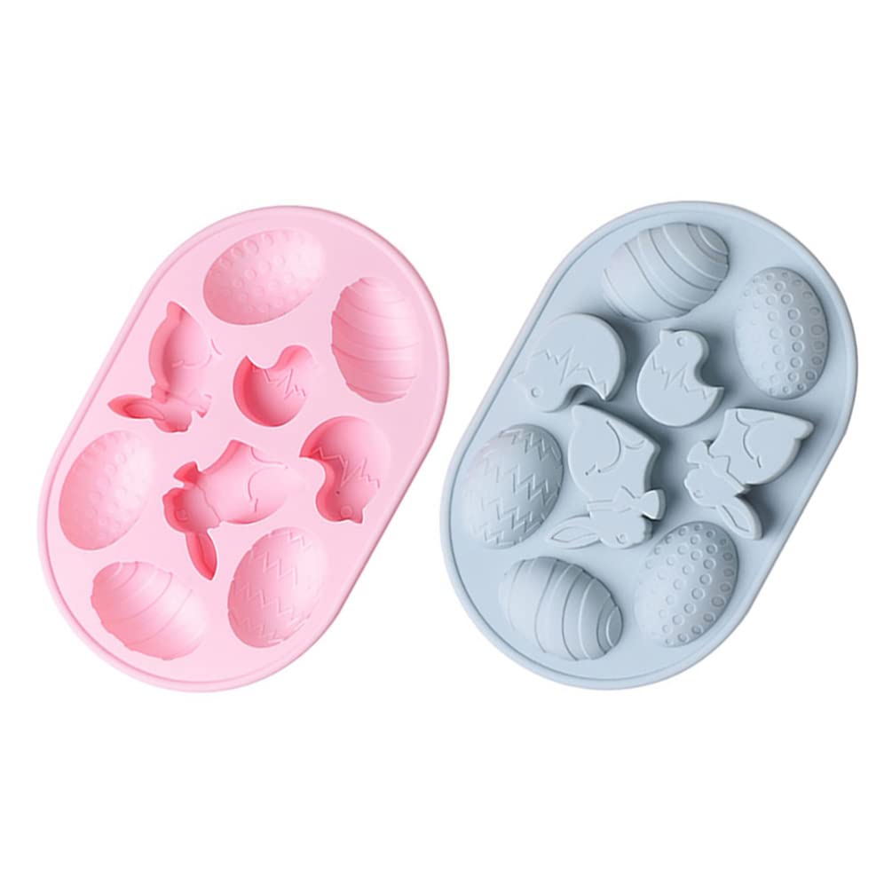 2pcs Bunny Shaped Silicone Cake Molds for DIY Baking - Egg Design Chocolate & Cake Molds - Creative Baking Supplies for Easter, Birthdays & Party Decorations