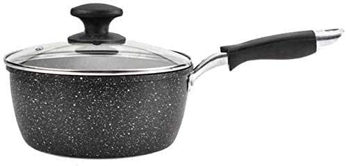 Premium Non-Stick Wok Maifan Stone Pot - Mini Milk Pot with Glass Lid for Gas Stove | Perfect for Cooking, Boiling Soup & Household Kitchen Use