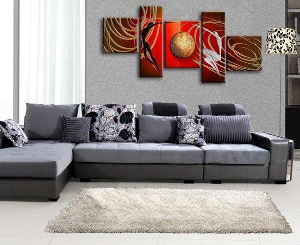 Abstract Love Art - Modern Simple Canvas Painting Set of 5 - Bedroom Wall Decor for Home & Office - Perfect for Living Room, Dorm, or Gift