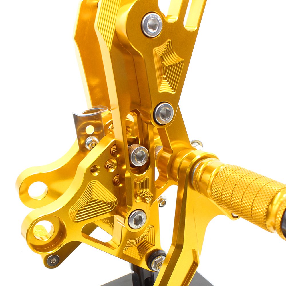 Krace Adjustable Rear Sets Foot Pegs for Honda Grom MSX125 2012-2015 - CNC Racing Footrests, Brake & Shift Pedals - Perfect for Track Racing & Street Performance Upgrades