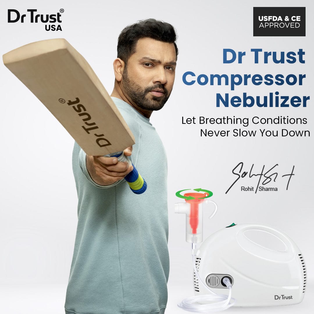 Dr Trust USA Portable Compressor Nebulizer Machine with Adjustable Flow Control - Fast & Quiet Breathing Treatment for Adults & Kids at Home or Travel