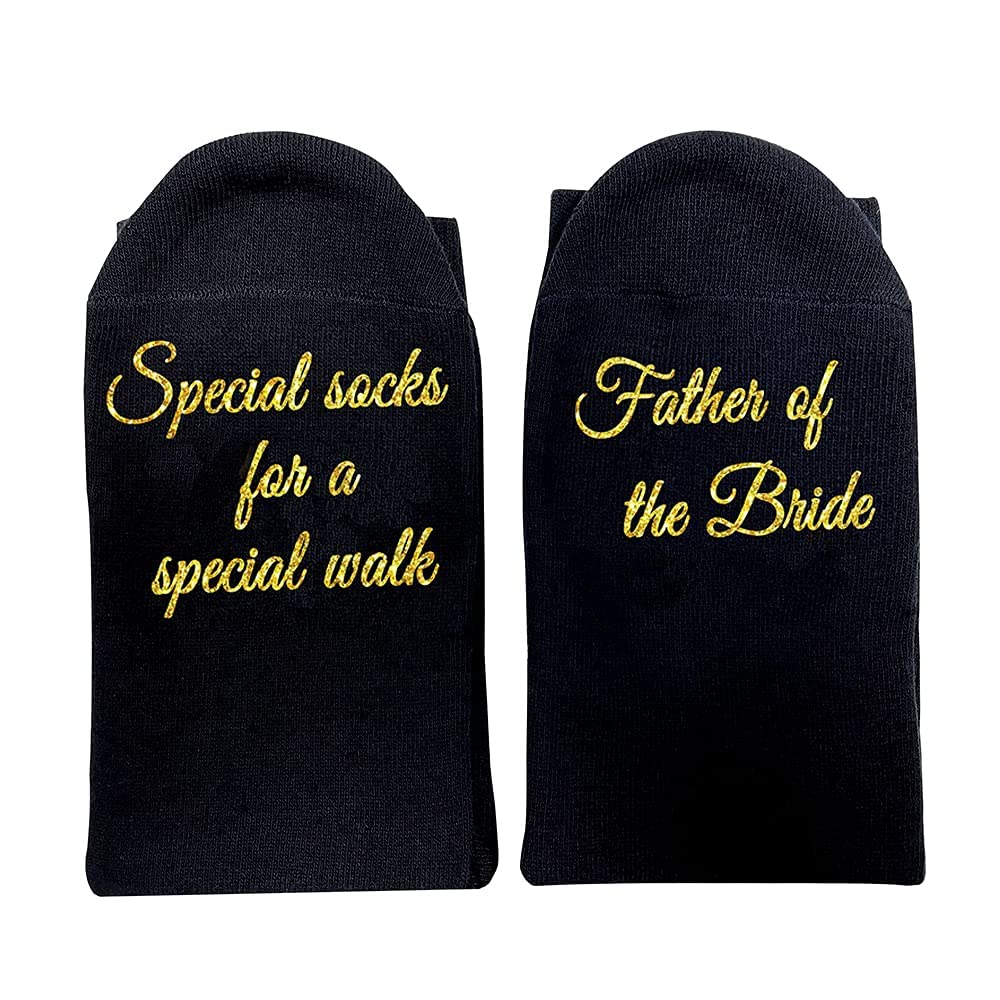 Funny Novelty Wedding Socks for Father of the Bride - Best Groom & Dad Wedding Gift from Daughter or Son - Perfect for Wedding Day, Rehearsal Dinners & Anniversary Celebrations