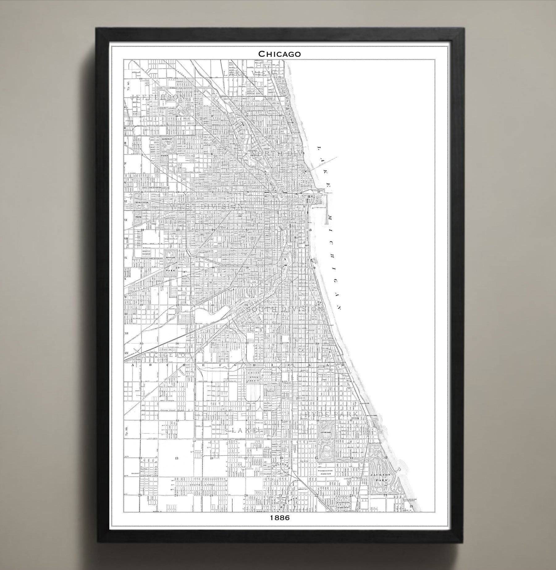 Chicago Map Art Print - Wall Decor for Home & Office