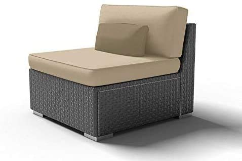 Outdoor Patio Furniture Set - 2-Piece Espresso Brown Wicker Sofa Chairs with Light Beige Cushions | Weather-Resistant Rattan Conversation Set for Garden, Poolside & Backyard Relaxation