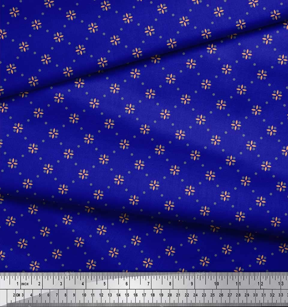 Soimoi Moss Georgette Brown Fabric by The Yard - 42 Inch Wide Dot & Floral Print Chiffon Material for Dresses, Scarves & DIY Crafts - Lightweight Soft Fabric for Sewing Projects & Home Decor