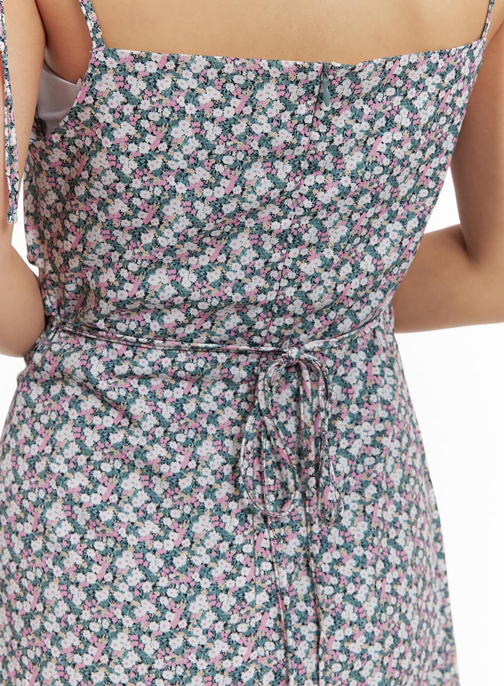 Floral Strap Tie Mini Dress OM427 - Women's Summer Boho Chic Dress for Beach, Party & Date Night
