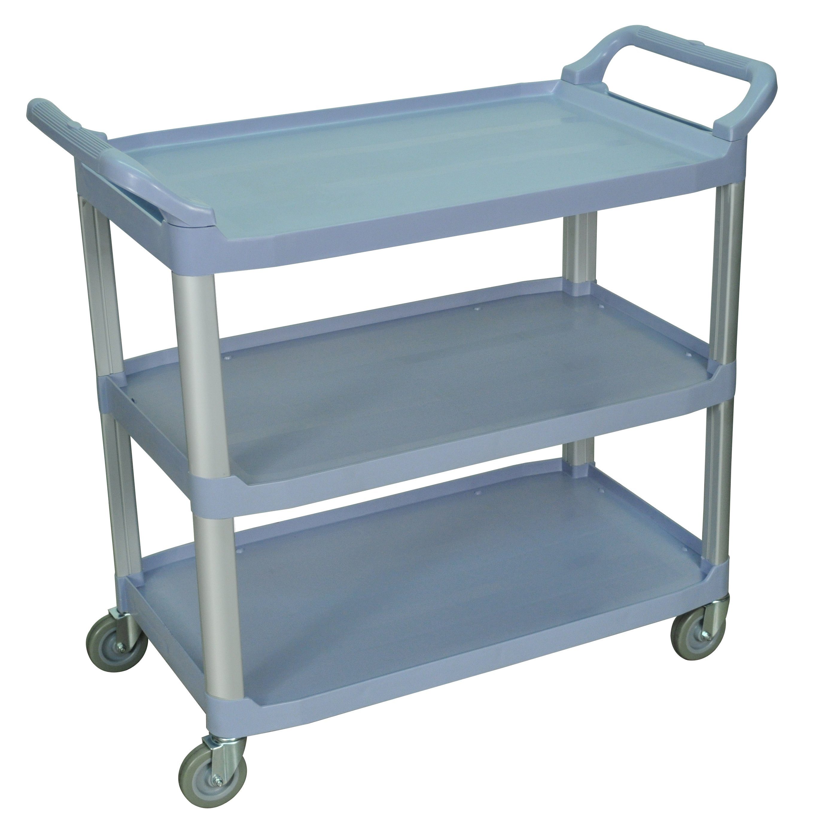 Luxor Large 3-Tier Gray Serving Cart with Wheels - Perfect for Kitchen, Dining Room, or Outdoor Entertaining