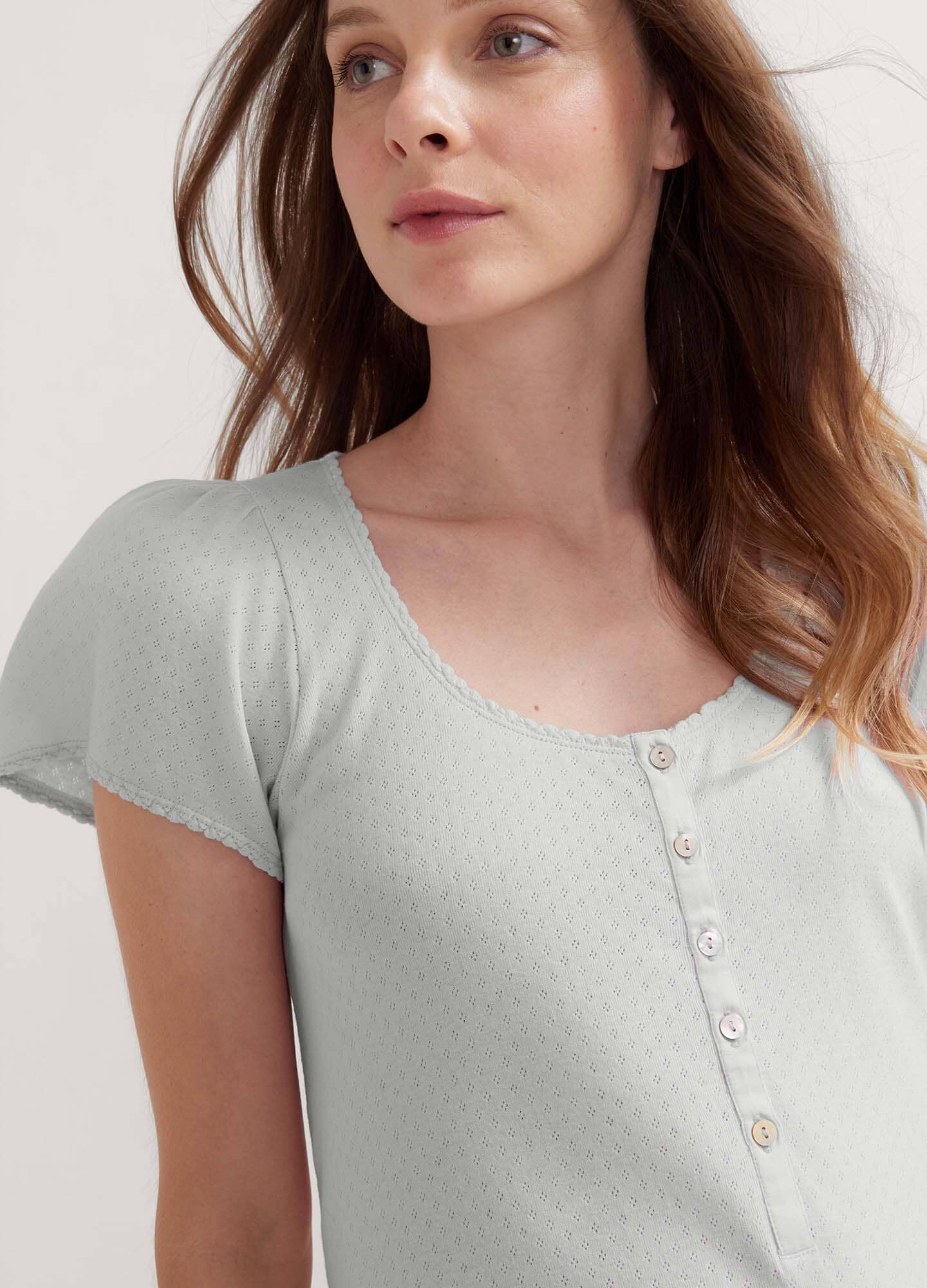 Luxury Pointelle Knit Nightgown for Women - Soft & Comfortable Sleepwear for Relaxing at Home or Travel
