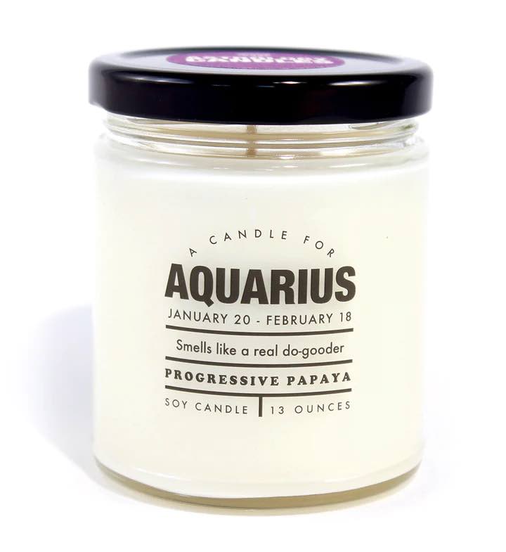 Aquarius Zodiac Scented Candle - Handmade Soy Wax Candle for Relaxation, Meditation & Home Decor | Perfect Gift for Aquarius Birthdays & Astrology Lovers