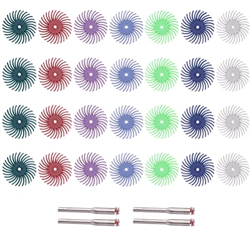 Scicalife 10-Piece Radial Bristle Disc Kit - 6 Grits Abrasive Brushes with Mandrels & Gap Polishing Wheels for Rotary Tools - Perfect for Metal Cleaning, Finishing, Deburring & Polishing - Ideal for Jewelry, Automotive & DIY Projects