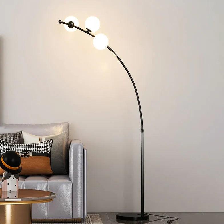 Modern White Multi Ball Arched Floor Lamp - Stylish Lighting for Living Room, Bedroom & Office Decor