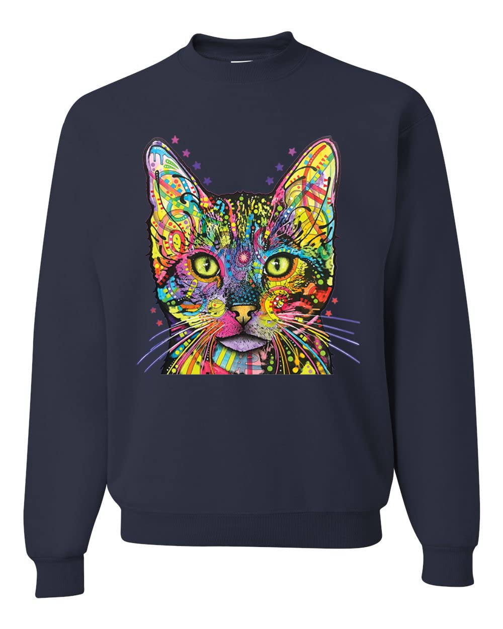 Wild Bobby Colorful Cat Graphic Sweatshirt | Dean Russo Inspired Cat Lover Apparel | Unisex Crewneck for Cat Moms & Dads | Perfect Gift for Pet Lovers & Casual Wear